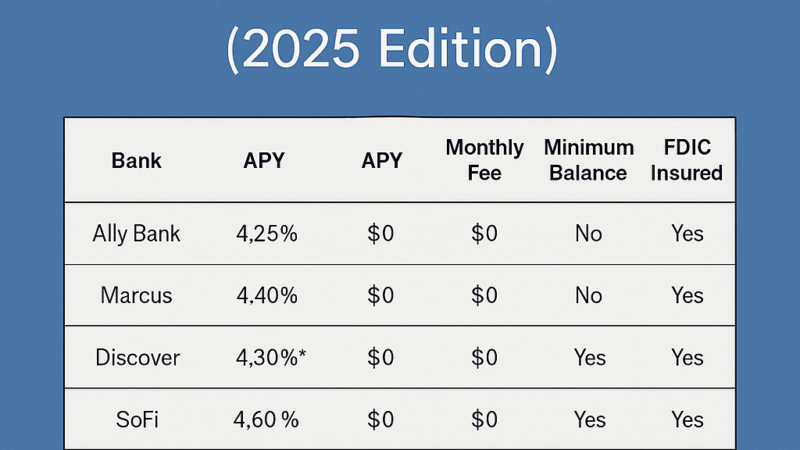 Top 5 High-Yield Savings Accounts in the U.S. (2025 Edition)